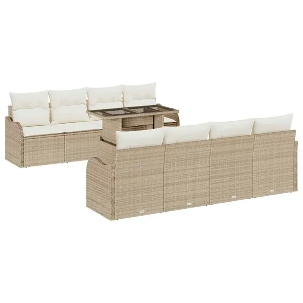 Zestaw Sof Ogrodowych Rattanowych dla 4 Osób, Beżowy, Modularny Design