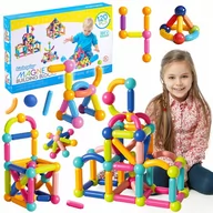 Klocki - Duże Klocki Magnetyczne Konstrukcyjne Edukacyjne Sticks Patyczki Xxl 120ele - miniaturka - grafika 1