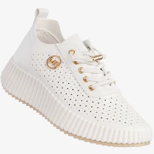 Sneakersy Damskie Ekoskóra Buty Na Platformie Półbuty Białe MSMG TL551-9 Biały 37 - Półbuty damskie - miniaturka - grafika 1