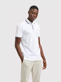 Koszulki męskie - Selected Homme Polo Aze 16082841 Biały Regular Fit - grafika 1