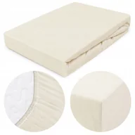 Prześcieradła dla dzieci - Prześcieradło bawełniane z gumką 70x140 jersey 100% BAWEŁNA ekologia ecru - miniaturka - grafika 1