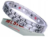 Bransolety męskie - SREBRNA ZDROWOTNA BRANSOLETA BRANSOLETKA MĘSKA MAGNETYCZNA MOCNA ORYGINAŁ - miniaturka - grafika 1