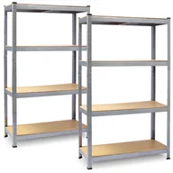 Regały biurowe - Regał metalowy, magazynowy, 2 szt, Plonos, 75x30x150 cm, srebrny - miniaturka - grafika 1