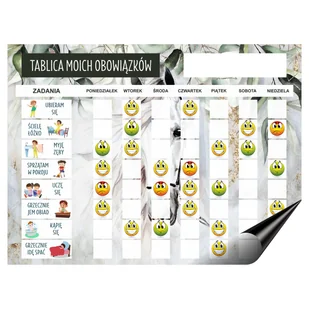 Magnetyczna Tablica motywacyjna obowiązków Planer dnia dla dzieci - Tablice i flipcharty - miniaturka - grafika 1