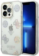 Etui i futerały do telefonów - Guess GUHCP14XHTPPTH iPhone 14 Pro Max 6,7" przezroczysty/transparent hard case Peony Glitter - miniaturka - grafika 1