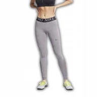 Legginsy - NIKE LEGGINSY DAMSKIE PRO TIGHT DRI-FIT TRENINGOWE SZARE CZARNE ROZMIAR M - miniaturka - grafika 1