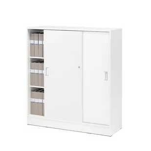 Szafa z drzwiami przesuwnymi FLEXUS, 1325x1200x415 mm, biały - Szafy biurowe - miniaturka - grafika 1