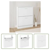 Szafki na buty - The Living Store Szafka na buty biała 59x17x81 cm Materiał drewnopochodny - miniaturka - grafika 1