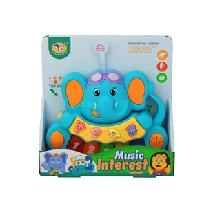 Dromader, Pianinko słoń z dźwiękiem na baterie - Zabawki interaktywne dla dzieci - miniaturka - grafika 1