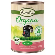Mokra karma dla psów - Lukullus Organic Adult, indyk z cukinią (bez glutenu) - 6 x 400 g - miniaturka - grafika 1