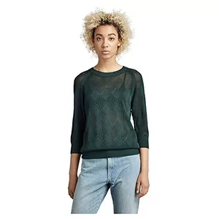 G-STAR RAW Damski sweter Pointelle 1 Sl Knit, Green (Laub B754-4287), XL - Swetry damskie - miniaturka - grafika 1