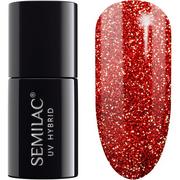 Semilac SEMILAC 318 VALENTINE Burgundy Red Glitter Lakier Hybrydowy