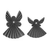 Zabawki kreatywne - Anioły z papieru z kryształkiem antracyt 2 szt. - miniaturka - grafika 1