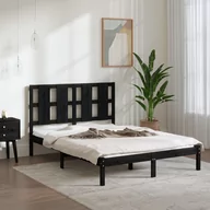 Łóżka - Lumarko Rama łóżka, lite drewno, czarna, 120x190 cm, podwójna - miniaturka - grafika 1