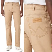 Spodnie męskie - Wrangler TEXAS Tigers Eye BEŻOWE MATERIAŁOWE SPODNIE BEZ STRECZU W32 L34 - miniaturka - grafika 1