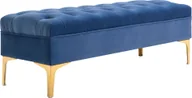 Szafki na buty - HOMCOM Ławka, ławka do łóżka, ławka na buty z podnoszonymi nogami, sypialnia, aksamitny niebieski 118 x 45 x 42 cm - miniaturka - grafika 1