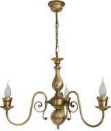 Lampy sufitowe - Lampa wisząca Solar Żyrandol z mosiądzu ŚWIECA 3 płomienny - miniaturka - grafika 1