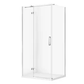 Kabiny prysznicowe - Kabina prysznicowa Cersanit Jota 100x80x195 prostokątna chrom transparentne z brodzikiem tako slim 4cm biały S601-423 - miniaturka - grafika 1