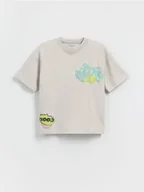 Koszulki dla chłopców - Reserved - T-shirt z nadrukiem - jasnoszary - miniaturka - grafika 1