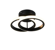 Lampy sufitowe - KASIA R63531132 lampa sufitowa dwie czarne obręcze LED 7W 3000K - miniaturka - grafika 1