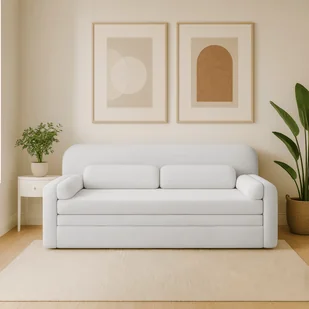 Sofa z Funkcją Spania ELIOSS Rozkładana Biała Nowoczesna - Sofy i kanapy Sofa z Funkcją Spania ELIOSS Rozkładana Biała Nowoczesna - Sofy i kanapy - miniaturka - grafika 1