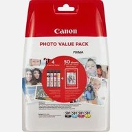 Papier do drukarek - Canon PVP/CLI-581 CMYK 50sh Blister + SEC 2106C004 - miniaturka - grafika 1