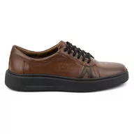 Półbuty męskie - Buty męskie skórzane casual 910/2 brązowe - KOMODO - miniaturka - grafika 1