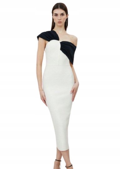 Karen Millen Petite Sukienka Midi Asymetryczna Zamek S B1c