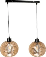 Lampy sufitowe - Lampa wisząca Orno ANAFI 2P E27, lampa wisząca, max. 2x60W, czarna, drewno - miniaturka - grafika 1