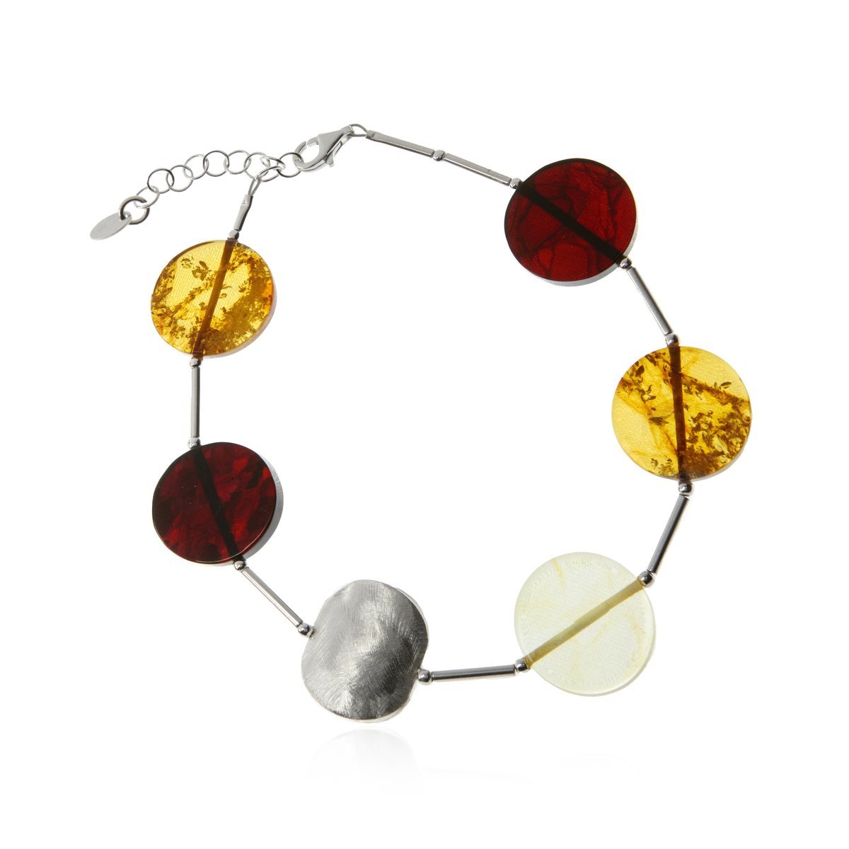 ankabizuteria.pl Bransoletka srebrna z kółeczkami w trzech kolorach