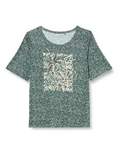 Gerry Weber Damska koszulka z krótkim rękawem z nadrukiem z przodu pół rękawa T-shirt z rękawami 1/2 z rękawami z półrękawami wzorzystymi, nadruk z przodu, oliwkowy, 40 - Koszulki i topy damskie - miniaturka - grafika 1