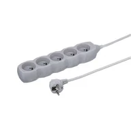 Przedłużacze i rozgałęźniki - Przedłużacz 5-gniazdowy biały 5 m Duwi - miniaturka - grafika 1