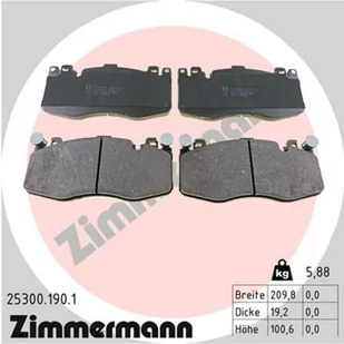 Klocki hamulcowe - komplet ZIMMERMANN 25300.190.1 - Klocki hamulcowe - miniaturka - grafika 1