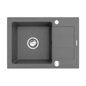 Zlewozmywaki - Zlewozmywak granitowy Rodos szary beton 68 x 44 cm - miniaturka - grafika 1