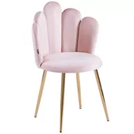 Krzesła - Krzesło muszelka Glamour DC-1800 złote nogi, różowy welur #33 - miniaturka - grafika 1