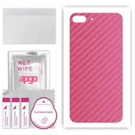 Szkła hartowane na telefon - Folia naklejka skórka strukturalna na TYŁ do Apple iPhone 8 Plus -  Carbon Różowy - apgo SKINS - miniaturka - grafika 1