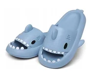Skarpetki dla dzieci - GRUBE KLAPKI NA BASEN REKINY ANTYPOŚLIZGOWE KAPCIE SHARK NIEBIESKIE 40-41 - miniaturka - grafika 1
