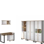 Zestawy mebli biurowych - Zestaw Mebli do Biura 5 Cross MebloCross Sonoma Jasna / Biały Mat - miniaturka - grafika 1