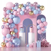 Balony i akcesoria - GIRLANDA BALONOWA 130szt NA URODZINY CHRZEST PRZYJĘCIE BALONY LATEKSOWE - miniaturka - grafika 1