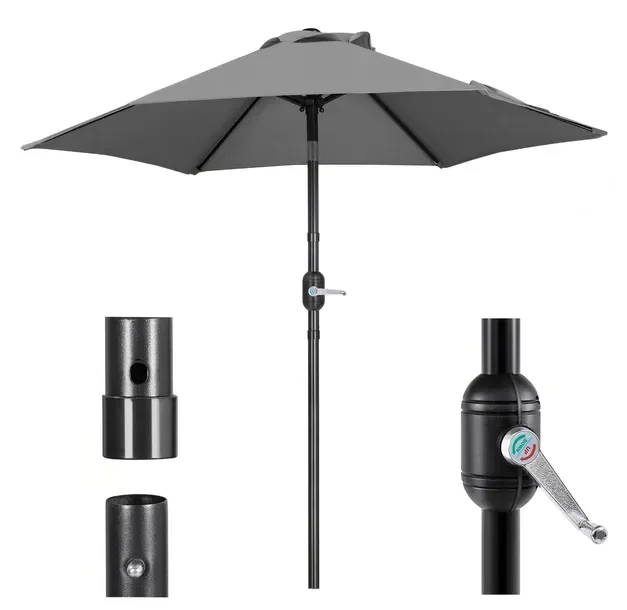 Jumi Parasol Ogrodowy Duży Składany Plażowy 277 cm Regulowany Solidny Łamany