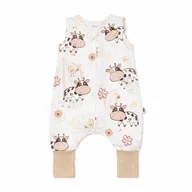 Śpiworki dla dzieci - PULP BAMBOO Śpiworek do spania całoroczny z nogawkami i skarpetkami - 1,5 TOG do 2.5 lat - KRÓWKI - miniaturka - grafika 1