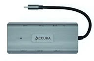 Adaptery i przejściówki - Accura USB-C 9w11x USB-C PD 100W 2x USB 3.0 2x USB 2.0 1x HDMI 1x RJ451x USB-C 1x SD/TF ACC4158 - miniaturka - grafika 1