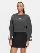 Bluzy damskie - adidas Bluza Future Icons 3-Stripes IS3879 Zielony Loose Fit - miniaturka - grafika 1