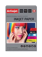 Papier do drukarek - ActiveJet AP6-260GR100 Papier fotograficzny błyszczący żywicą powlekany A6 100 260g EX - miniaturka - grafika 1