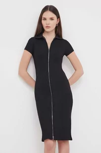 Calvin Klein sukienka kolor czarny mini dopasowana - Sukienki - miniaturka - grafika 1
