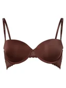 Biustonosze - Calvin Klein - Damski biustonosz z fiszbinami wyściełany, brązowy - miniaturka - grafika 1