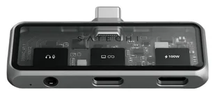 Satechi Mobile XR Hub USB-C 3.2 - mobilny adapter USB-C 1x USB-C 100W PD 1x USB-C DP 1.4 4K@60Hz 1x 3.5mm audio in/out space gray ST-HXRAJM - Adaptery i przejściówki - miniaturka - grafika 1