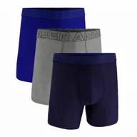 Majtki męskie - Męskie bokserki Under Armour UA Performance Tech Mesh - Solid 6in 3PK Rozmiar: S / Kolor: niebieski/szary - miniaturka - grafika 1