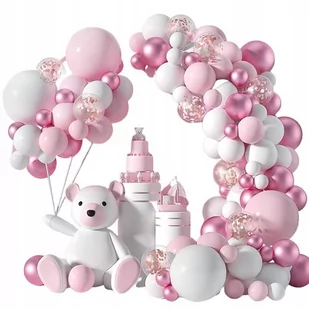 Girlanda balonowa, urodziny, baby shower XL, model 2, różowo-biały - Zabawki interaktywne dla dzieci - miniaturka - grafika 1