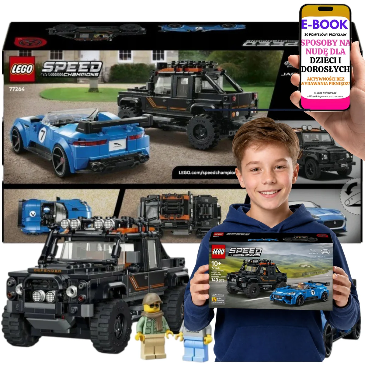 LEGO SPEED CHAMPIONS Jaguar Project 7 i Land Rover Defender 10 lat+ 77264